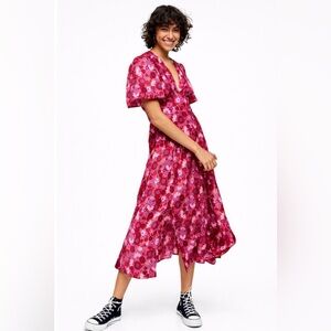 Topshop Fuchsia Floral Dress